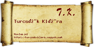 Turcsák Klára névjegykártya