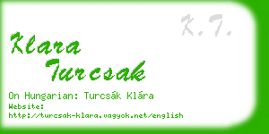 klara turcsak business card