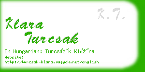 klara turcsak business card
